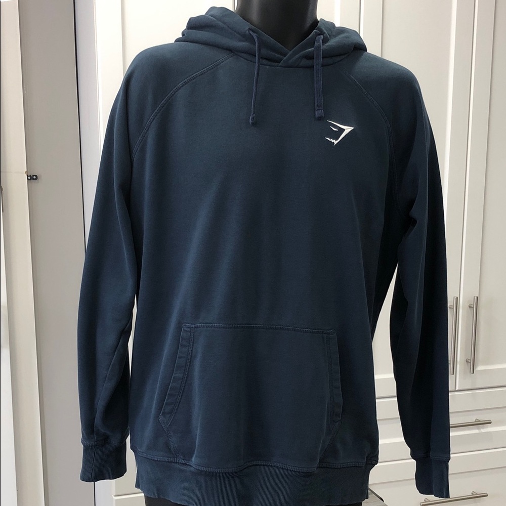 🦈 Gymshark Pullover Hoodie | Men’s Medium | Blue | Embroidered Logo